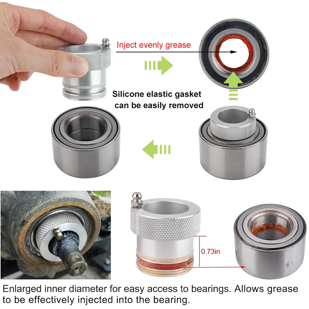 35MM 39MM 40MM 44MM Wheel Bearing Greaser Grease Tool Wheel Bearing Greaser Tool Kit for Polaris Can-AM Maverick X3 Most UTV ATV