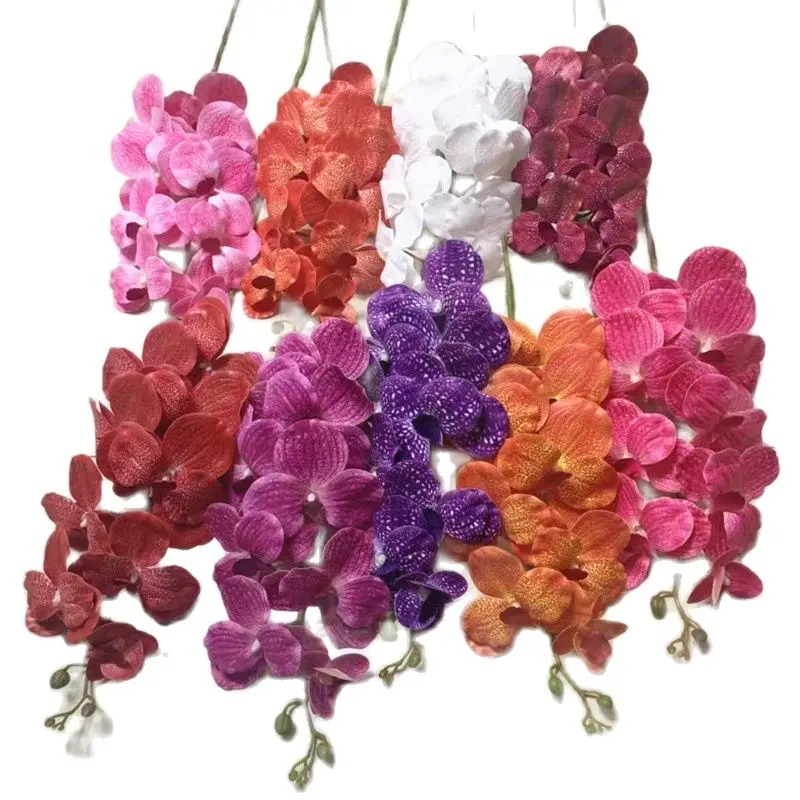 One Artificial Vanda Butterfly Orchid Flowers 9 Heads Real Touch Orchidee Phalaenopsis Asiatiche Di Buona Qualità Per La Decorazione Floreale