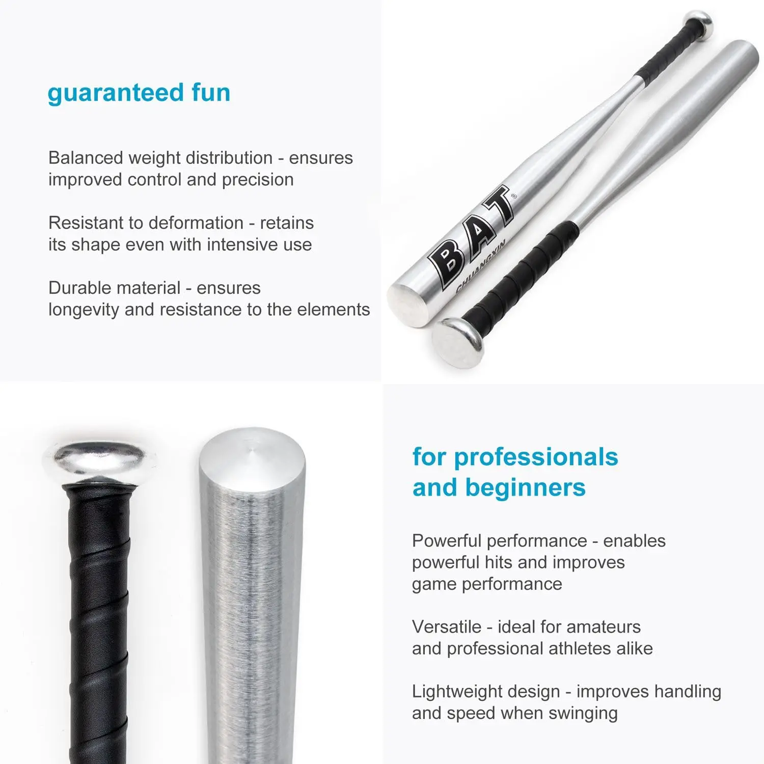 20 inch Training Softball Baseball Bat Stick Aluminum Baseball Bat Bar Home Defense Self-Defense Baseball Bat