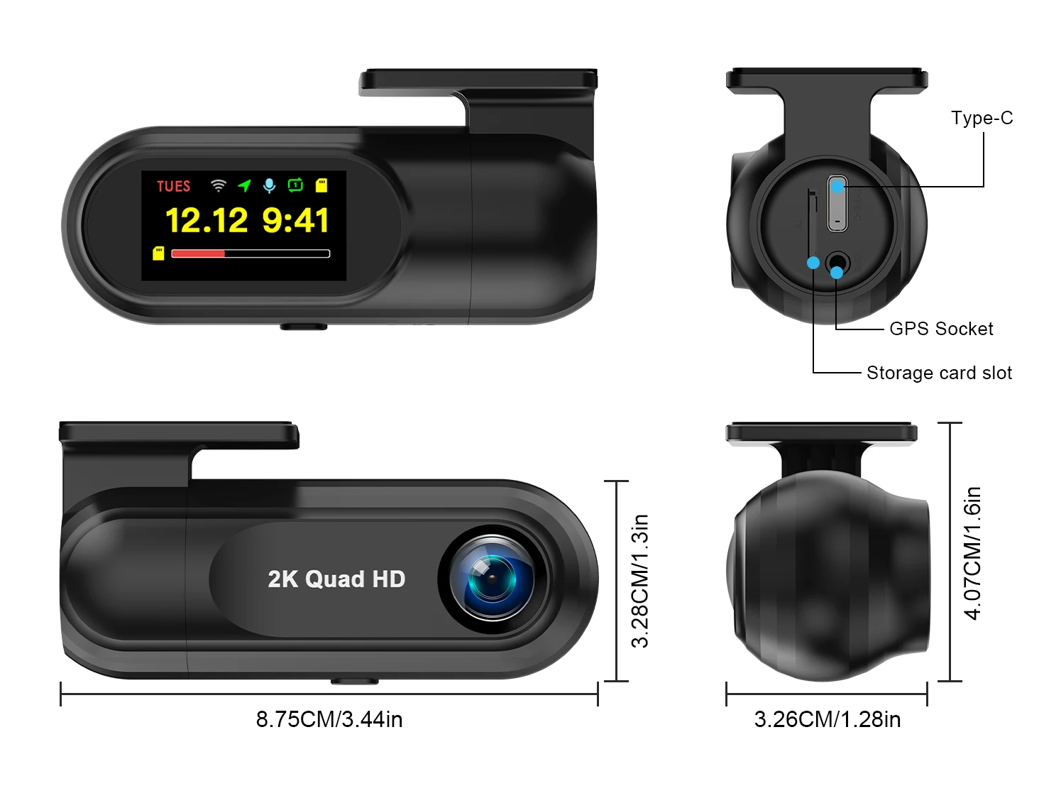 Product display of dash cam design