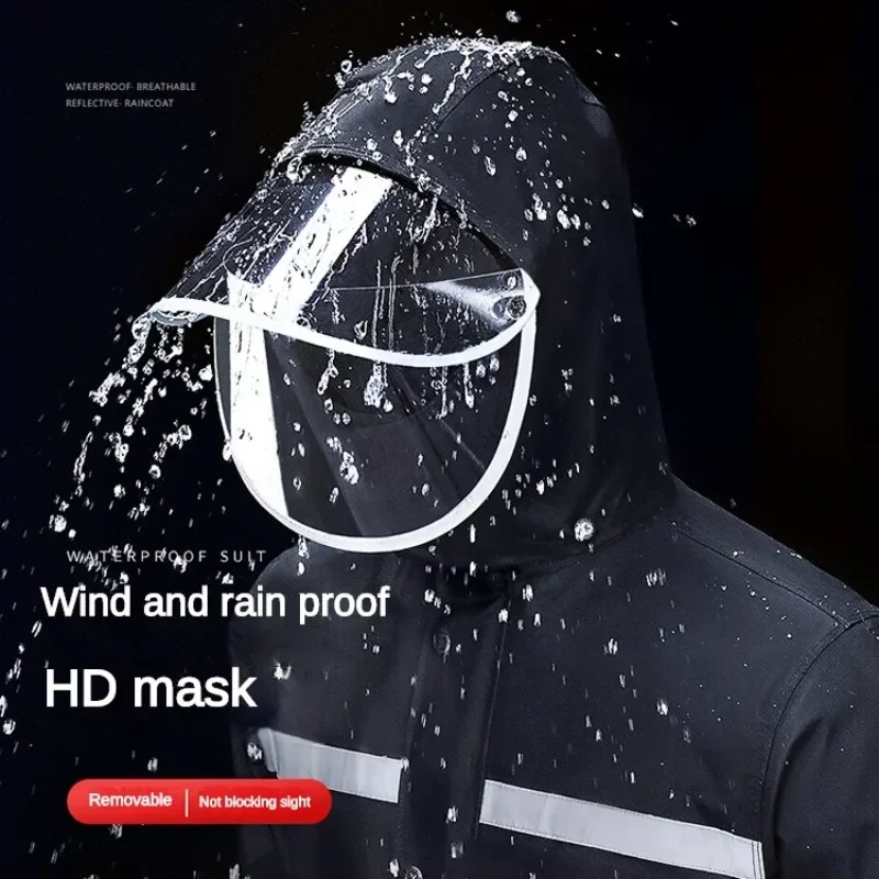 Raincoat and Rainpants Set Adult Split Reflective Poncho Waterproof Cycling Rain Suit Bicycle Jacket Cycling Equipment