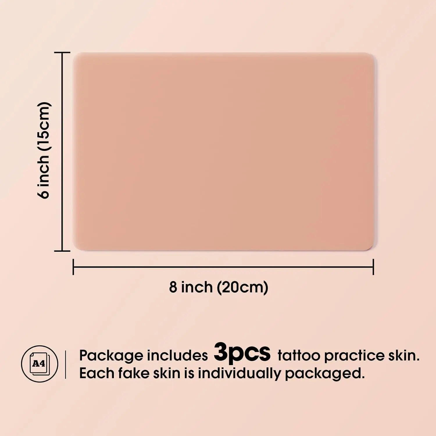 3mm EZ Tattoo Practice Skin Tattoo Fake Skin A4 20&times;30cm Silicone Double Sides Thickness Silicone Microblading Eyebrow Permanent