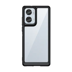 Colorful Transparent TPU Protective Case for Motorola Edge 50 Series (XC - XL black)