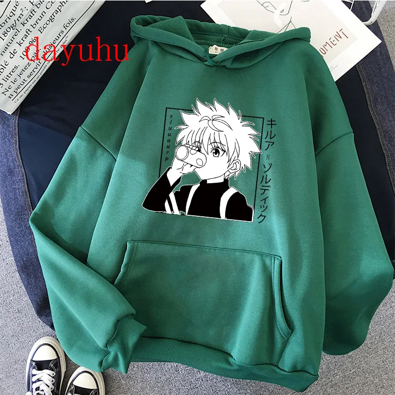 

Cute Mens Hoodies Hunter X Hunter Men Women Pullovers Hoodie Sweatshirt Killua Zoldyck Hisoka 90s Anime Hoody Streetwear manga