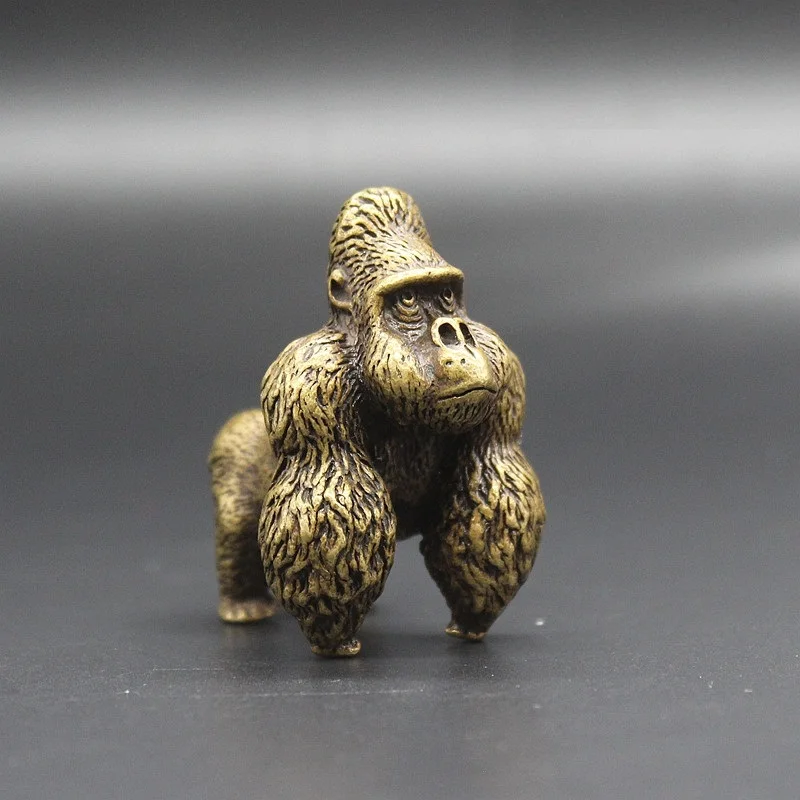 

Artificial Pure Copper Office Desktop Mini Ornaments Gorilla Orangutan Home Decoration