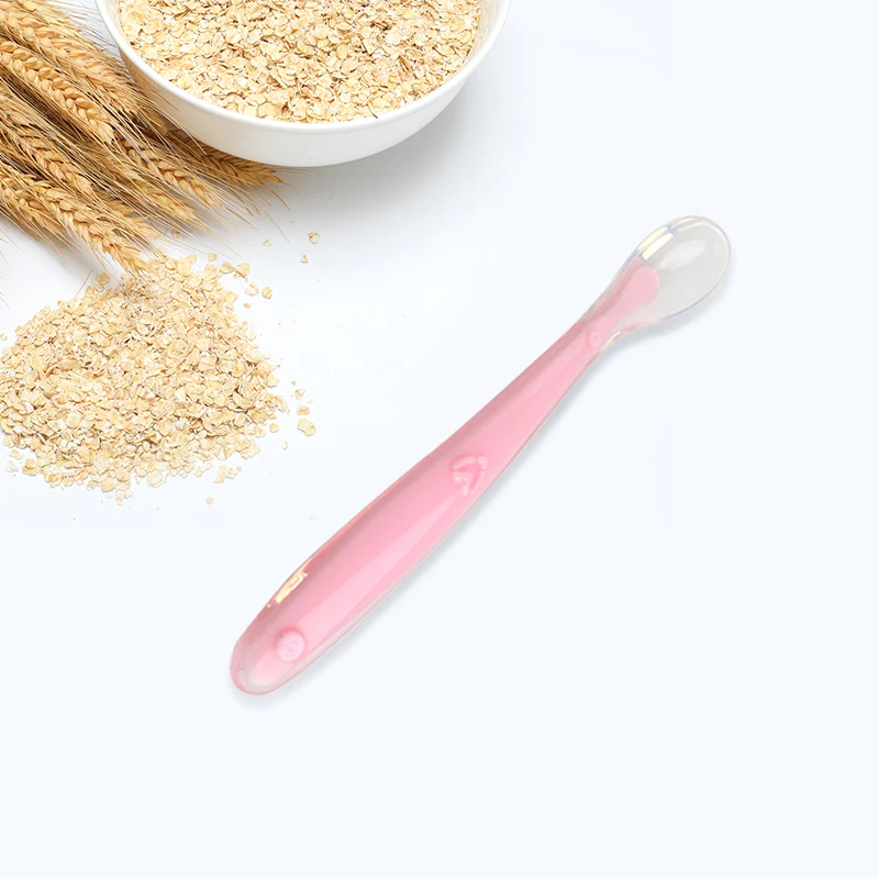 Baby Soft Silicone Spoon Candy Color Spoon Children Food Baby Feeding Dishes Safety Feeder Children Eating Training Spoon