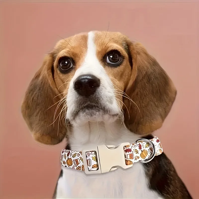 Hundehalskette, Halsband, Kürbisdruck, Zugseil für große, mittelgroße und kleine Hunde, Ausgehen, Haustierhalsband, Hundehalsabdeckung, Zubehör – Detail 2