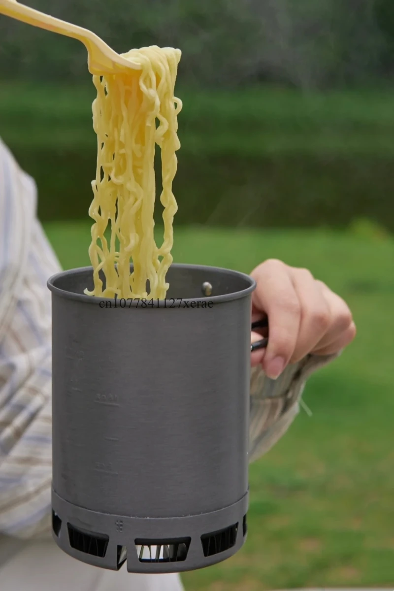 Description Picture 2 of item600ml Outdoor Cooking Alumina Pot Set with Handle Multi-functional Portable Pot Ultra Light Hiking Picnic Pot Camping Supplies