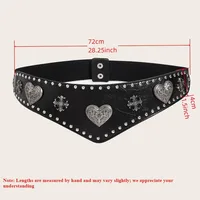 Ceinture de taille en cuir à lacets tendance pour femmes, style européen/américain, boucle en métal noire rétro, ceinture de taille élastique. 2