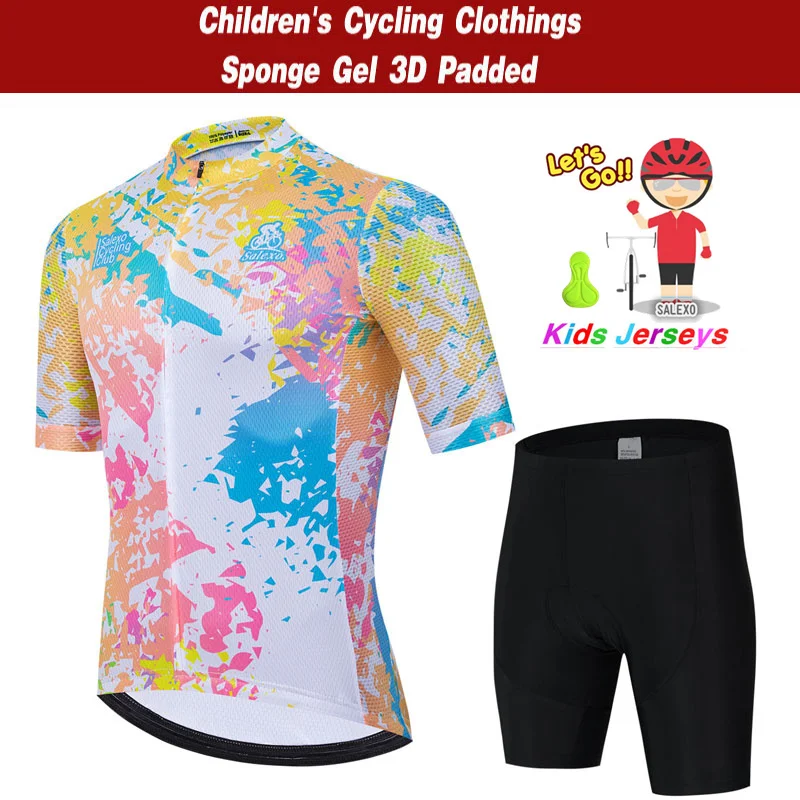 Children's Cycling Jersey Sets BOY Summer Short Sleeve Road Racing Bike Clothing Breathable MTB Bicycle Bib Suit Ropa Ciclismo