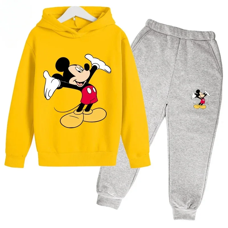 thumbnail image 1 of Sudadera con capucha y pantalones deportivos para niños y niñas de Disney Cartoon, conjunto de 2 piezas de moda de primavera y otoño, ropa deportiva para niños, 1 of 5