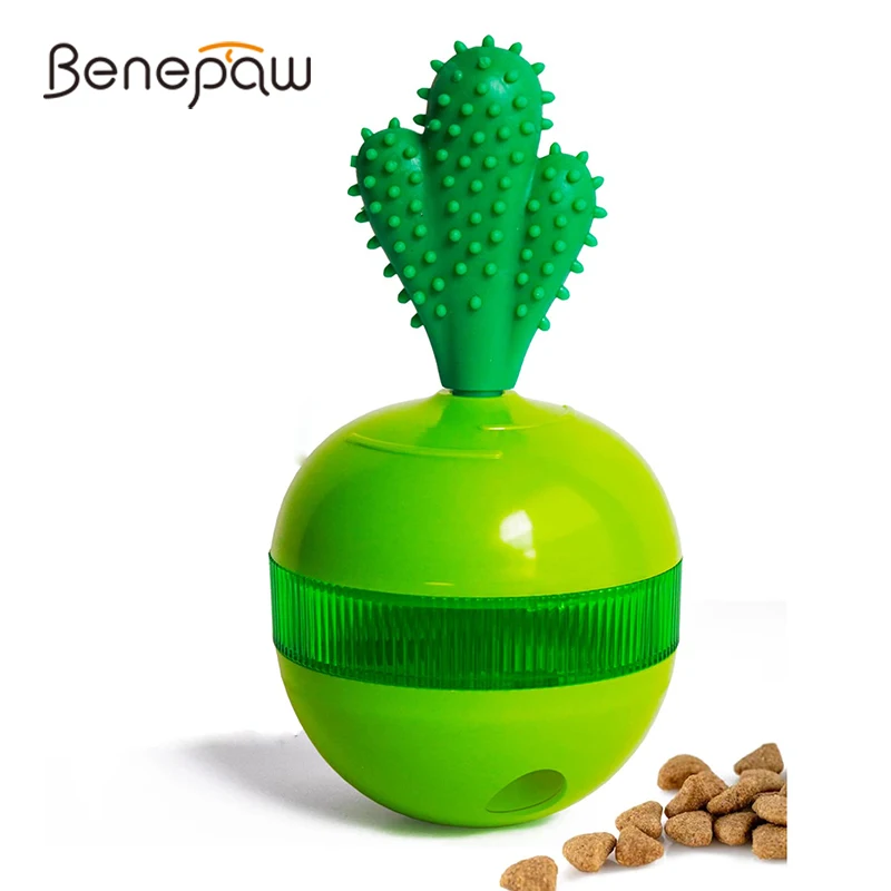 

Benepaw 3 In 1 Cactus Tumbler Dog Chew Toys Interactive Eco-friendly Treat Food Dispensing Pet Toys Puppy Teething Slow Feeding