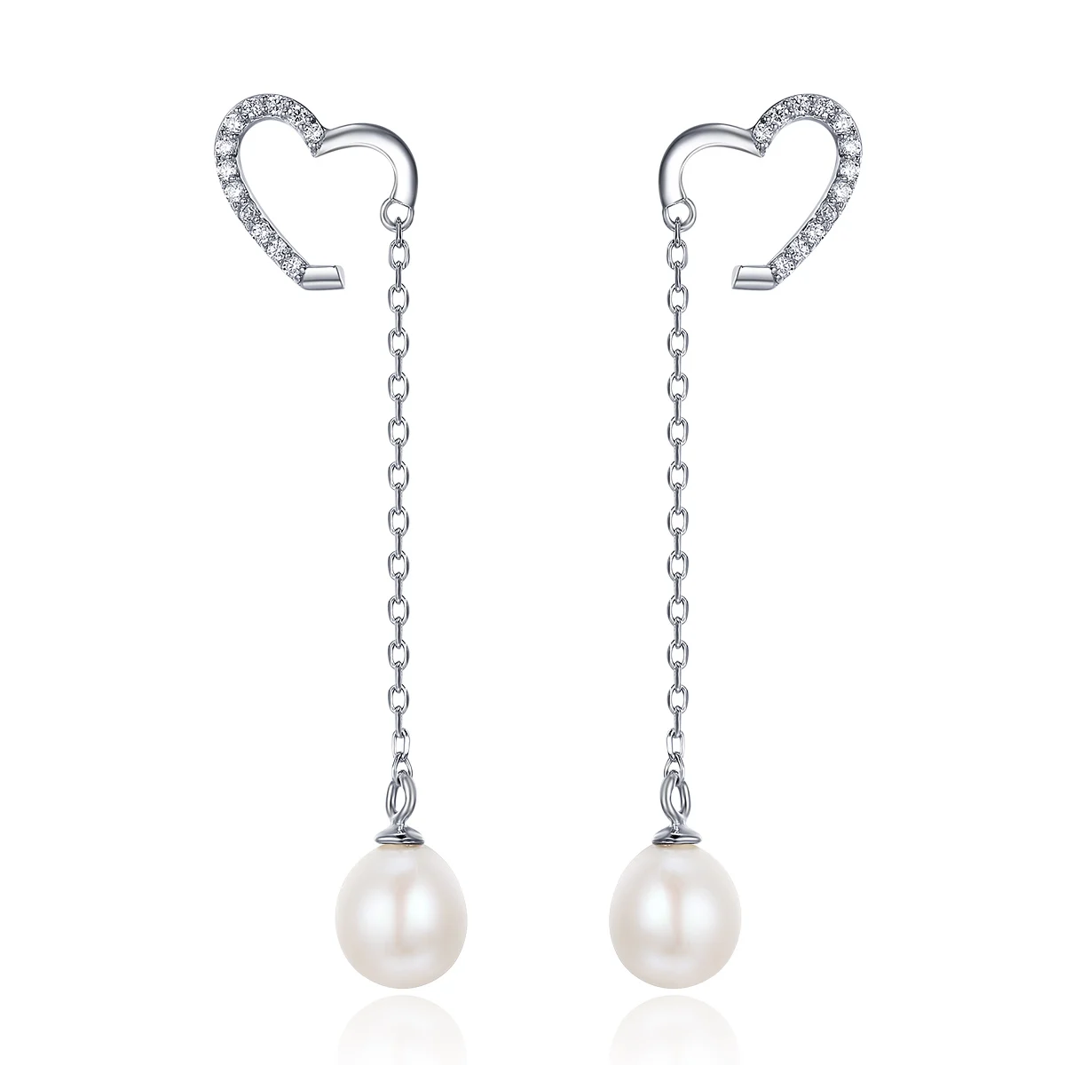 SE5 Trendy Elegant Big Simulated Pearl Long Earrings For women Pearls String Statement Dangle Drop Earrings 3