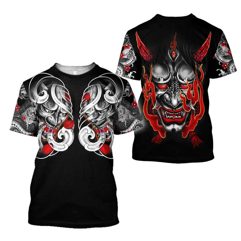 

Summer 3D Men's T-Shirt Samurai Print Anime Harajuku T-Shirt Loose O-Neck Short Sleeve Surprise Style Street Men Clothing Tops