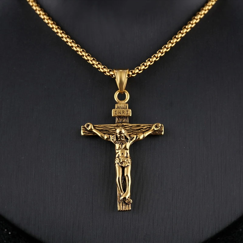Jesus Cross Steel Necklace 2
