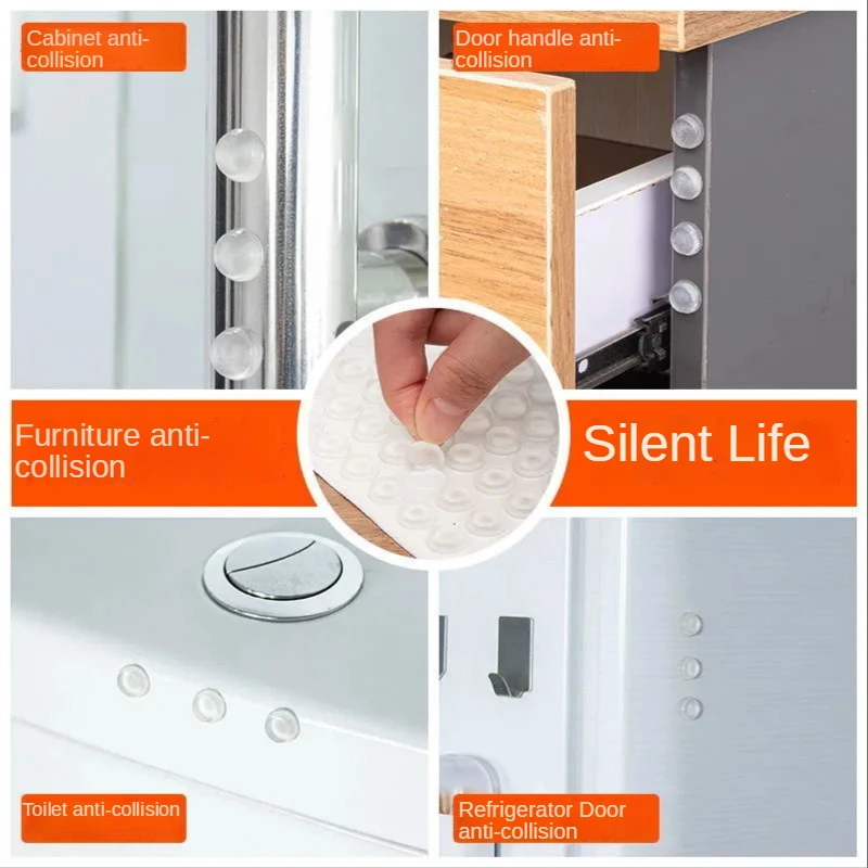 100pc Self Adhesive Silicone Damper Buffer Cabinet Bumpers Furniture Pad Cushion Protective For Door Stopper Anti Slip