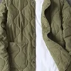 2023 Autumn Winter O-neck Quilted Jacket Men's Versatile  Green  Retro Thickened Coat Men Techwear Button Up Oversize Jacket 5