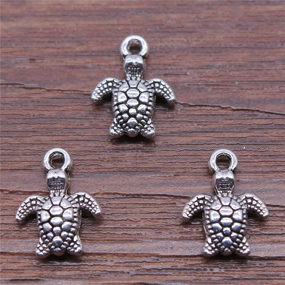 20pcs 10x13mm Sea Turtle Charms DIY Jewelry Findings Animal Charms