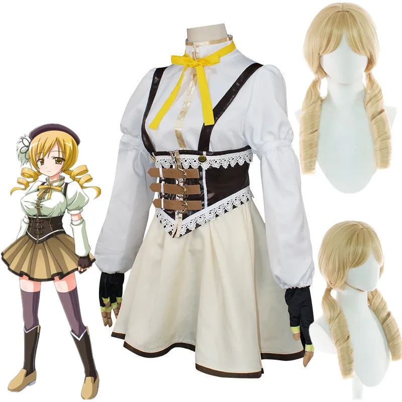 

Anime Puella Magi Madoka Magica Sakura Kyouko Miki Sayaka Tomoe Mami Akemi Homura Cosplay Costume Wig Combats Skirt Uniform