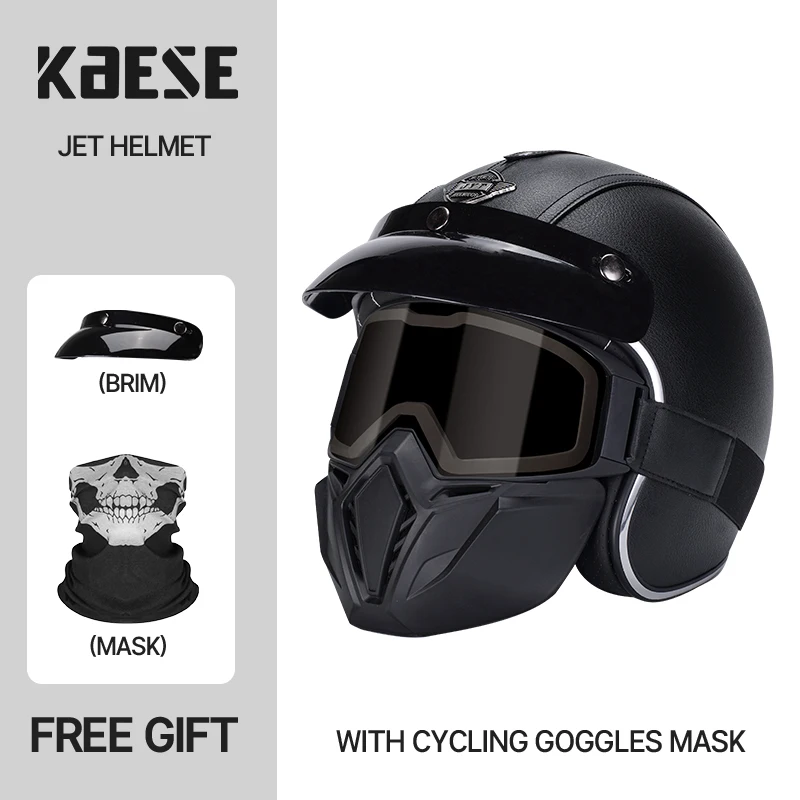 HelmetsForHarleyDavidsonOpenFaceMotorcycleHelmetLeatherRetro