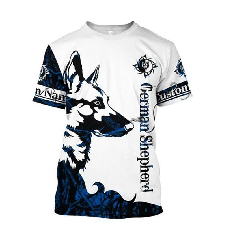 

Short Sleeve Men's 3D T-shirts Summer German Shepherd Abstract Pattern Printed T Shirt 6XL Big Size Man Clothing Street Tops Tee