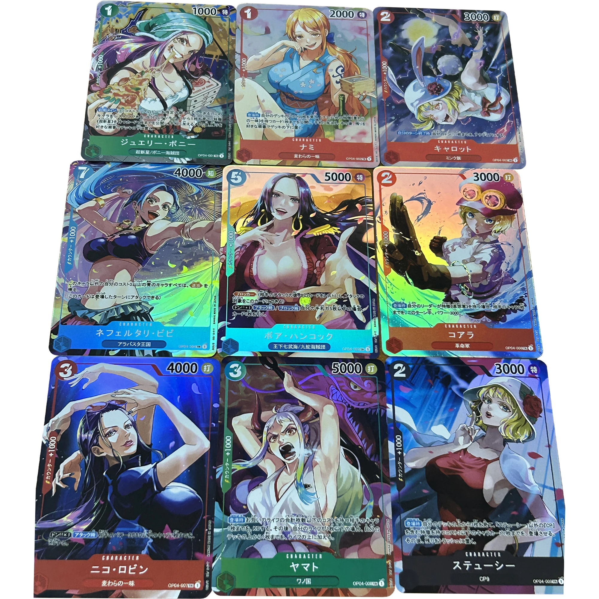 

Diy 9Pcs/set OPCG ONE PIECE Girls Color Flash Card Nami Vivi Yamato Hancock Robin Colorful Series Gift Toys Game Anime Card