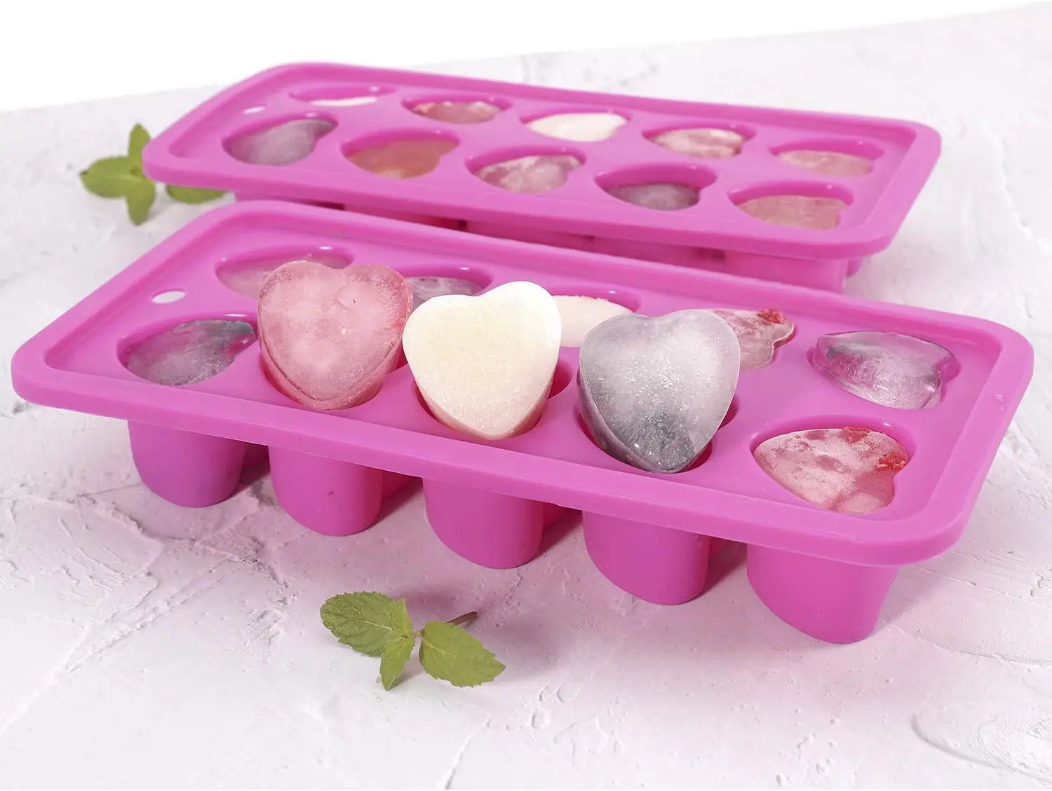 I Love Cube Ice Cube Tray, 3D Heart Ice Mold, Large Big Heart Cube - 2.5 Inches Heart Shape Ice Mold for Whiskey, Cocktail, Beverages, Iced Tea 