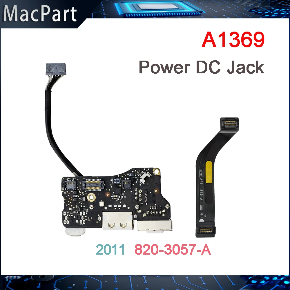 

Оригинальная б/у аудиоплата USB DC I/O Jack 820-3057-A кабель 821-1339-A для Macbook Air 13 "A1369 2011 года