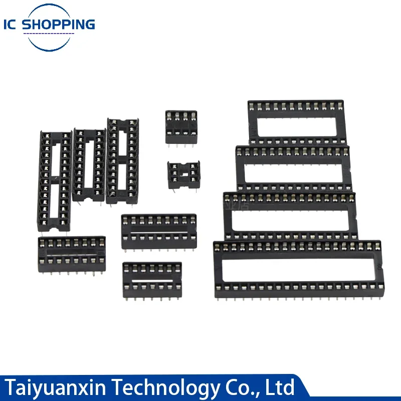 Integrated Circuit Sockets IC Sockets Connector DIP6 DIP8 DIP14 DIP16 DIP18 DIP20 DIP28 DIP40 Pins 12PCS~80PCS