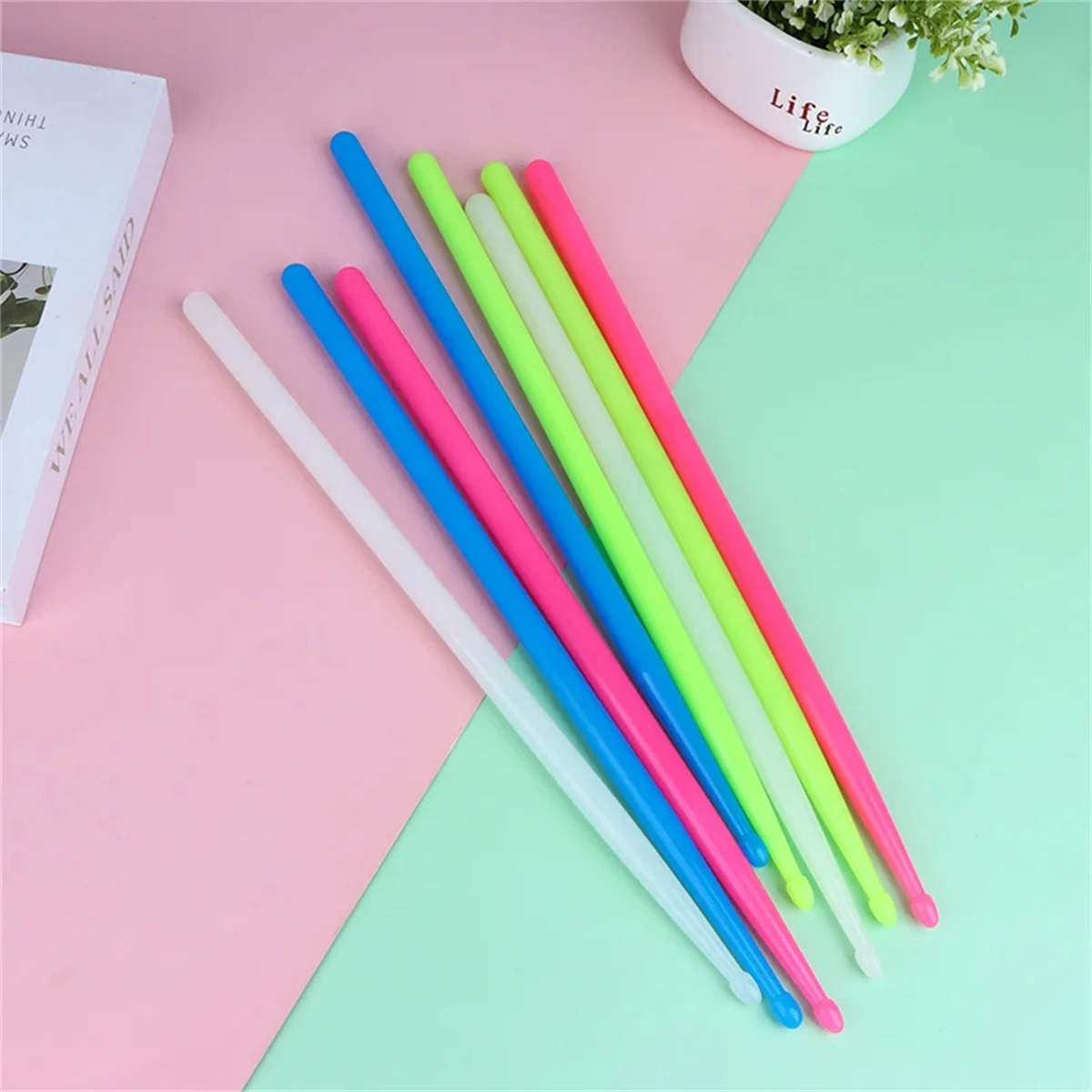 Miwayer leuchtender Drum Stick leuchten Drum Sticks1Paar in den dunklen Musik instrumenten Bühnen performance fluor zierende Drumsticks – Detail 18
