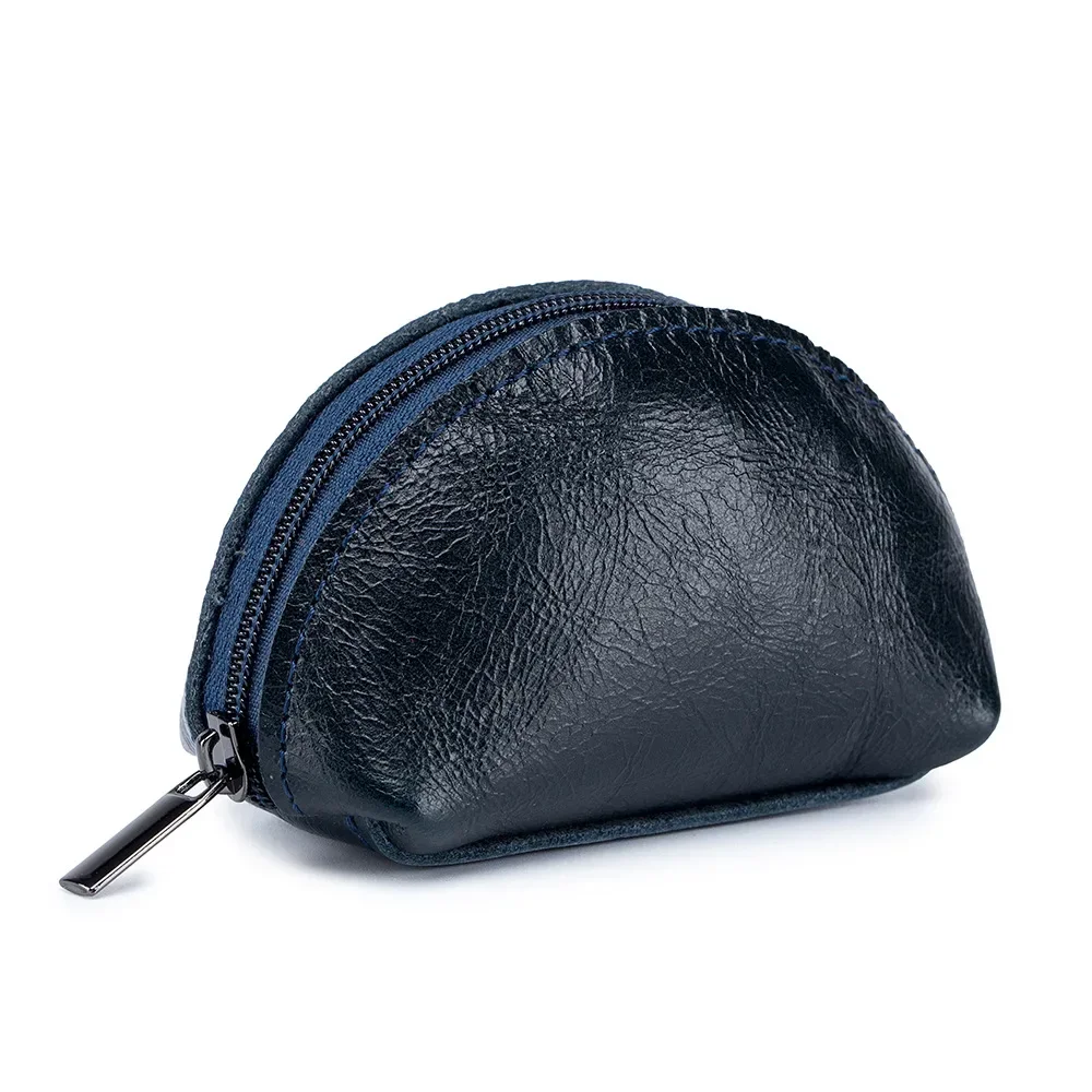 Genuine Leather Coin Purse Women Men Vintage Handmade Wallet Small Mini Access Card Holder Key Bag Case Zipper Change Purses