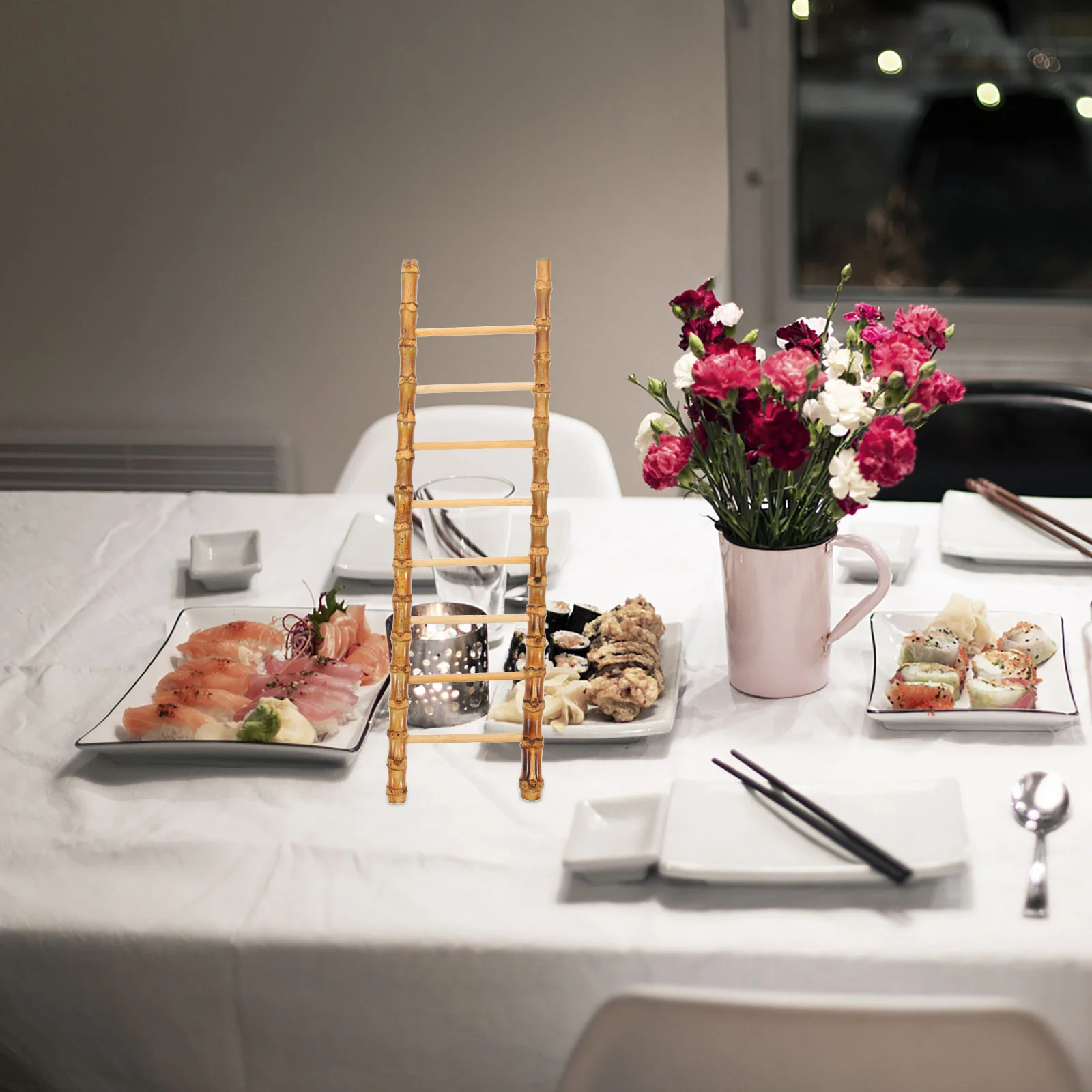 어린이용 대나무 사다리, 미니어처 장난감, 나무 보트, 32x10cm 모델, 인공 장식품, 어린이 사진 소품, 가정 장식