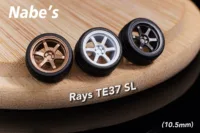 Chika 1/64 Nabes X Chika Rays TE37SL Modified wheels 10.5mm 9.7mm 8.9mm 8.5mm attitude wheels alloy car model 1