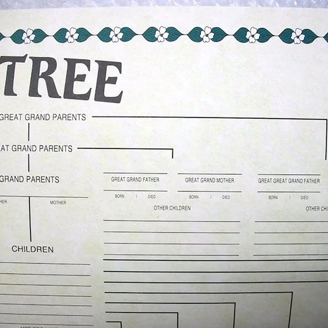 Blank Family Tree Diagram 7 Generations Fillable Family Tree Poster Genealogy  Charts 40x60cm/15.75x23.62inch Photo Cloth