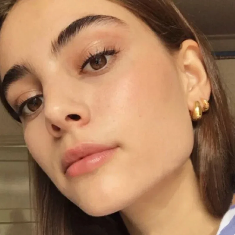 2023 Chunky Gold Hoop Earrings Gold Plated Stud Half Hoop Earrings for Women, Minimalist Jewelry Gift