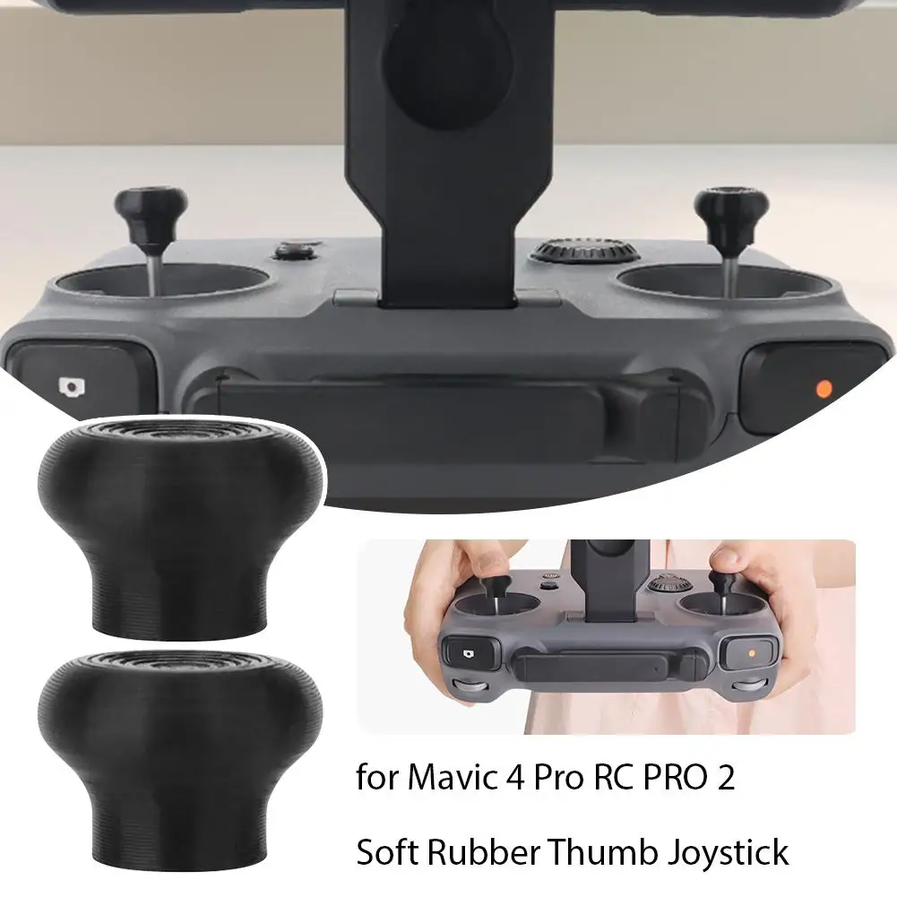 Couvercle pouce joystick DJI RC PRO 2 en TPU, vue latérale avec logo DJI visible.