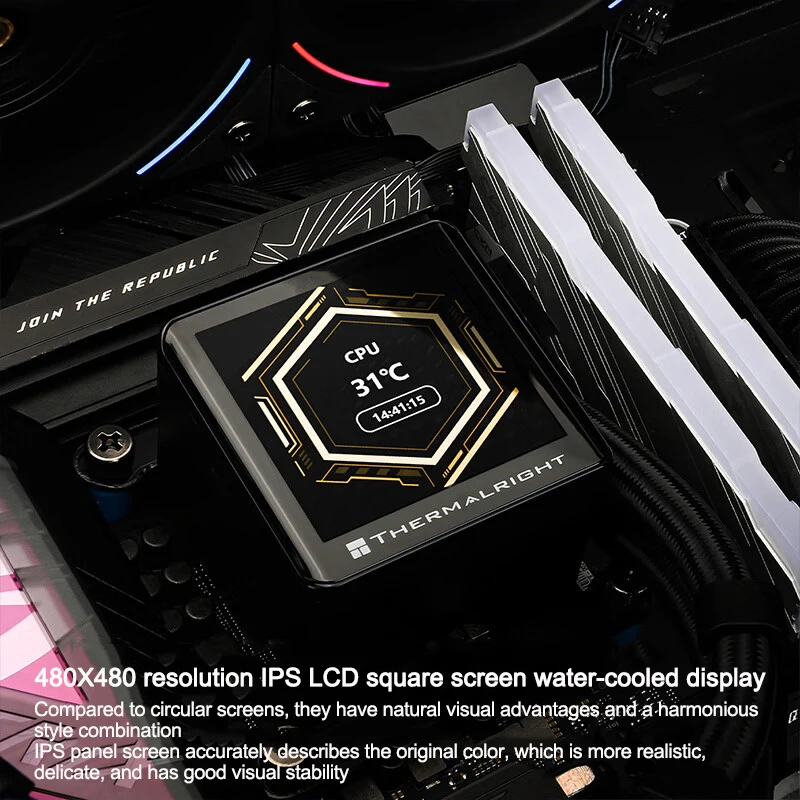Фото Thermalright FROZEN VISION 360 черный процессор с водяным охлаждением LCD квадратный экран интегрированный жидкостный охладитель для LGA1700 115x1200 2011 AM4 №5