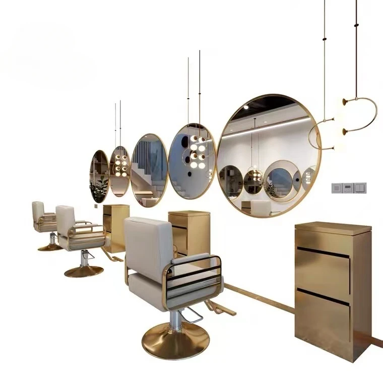 

Customized Luxury Hair Salon Wall-mounted Mirror Modern Style Multi-shape Large Wall Mirror