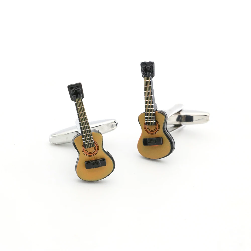 Crystal Cufflinks iGame Guitar Cuff Links Quality Brass Material Music Instrument Series Cufflinks For Wedding Men