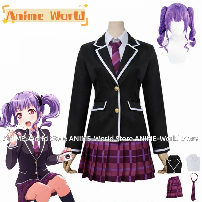 

《Custom Made》Anime BanG Dream! Ako Udagawa Mitake Ran School Winter Uniform Cosplay Costume Wig Halloween