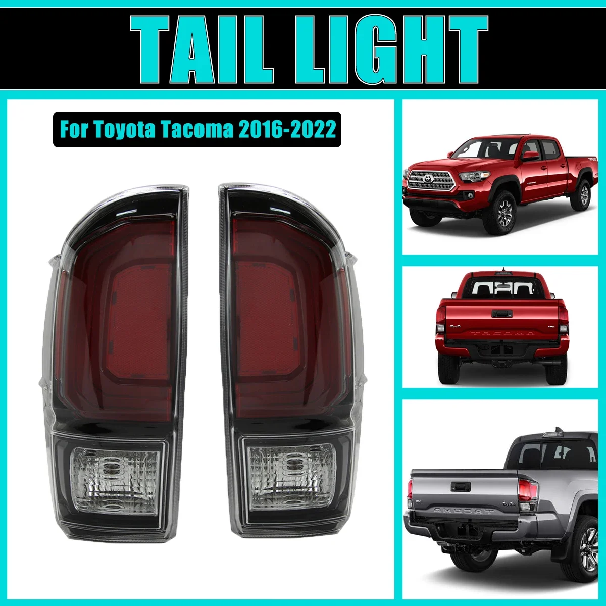 

Smoke Tail Light Assembly For Toyota Tacoma N300 2016-2022 2017 Rear lamp Taillight Brake Bumper Stop Fog Car Accessories 1 Pair