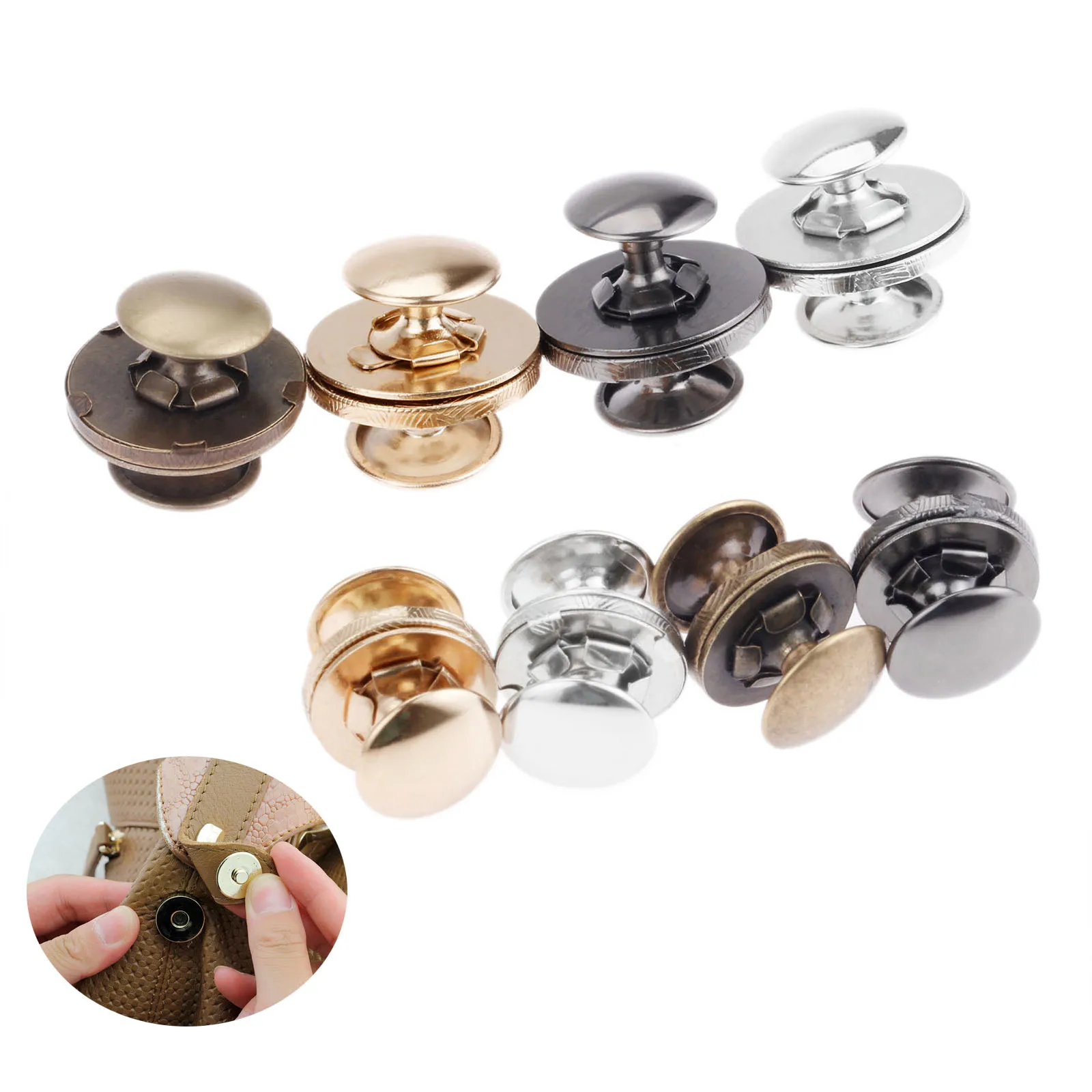 10Sets Magnetic Buttons Metal Magnet Buttons Double Rivets For