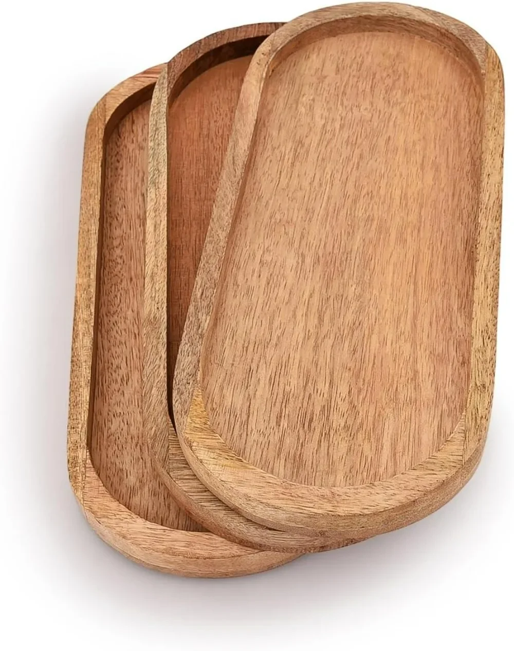 Oval Wooden Tea Tray Serving Table Plate Snacks Food Dish for Tray Fruit Dishes Saucer Dessert Serving Storage Tray 3