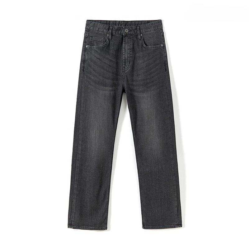 

Новые поступления 2024, мужские летние пепельно-черные винтажные высокоэластичные прямые джинсы