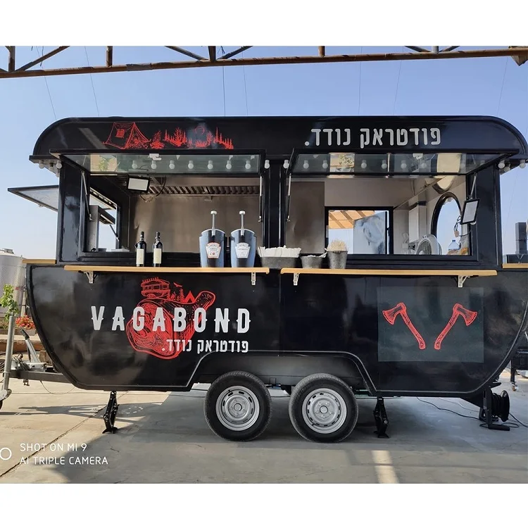 

Hot Sale Ice Cream Trailer Food Vending Cart Kiosk Food Trailer with Special Boat Shape High Quality