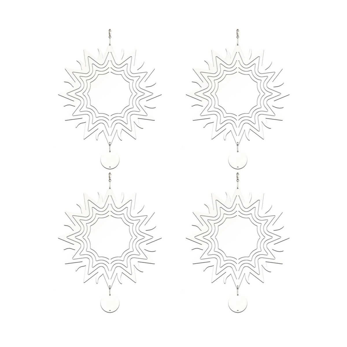 

4Pcs 8 Inch Sublimation Wind Spinner Blanks 3D Wind Spinners Hanging Wind Spinner for Indoor Outdoor Garden Decoration