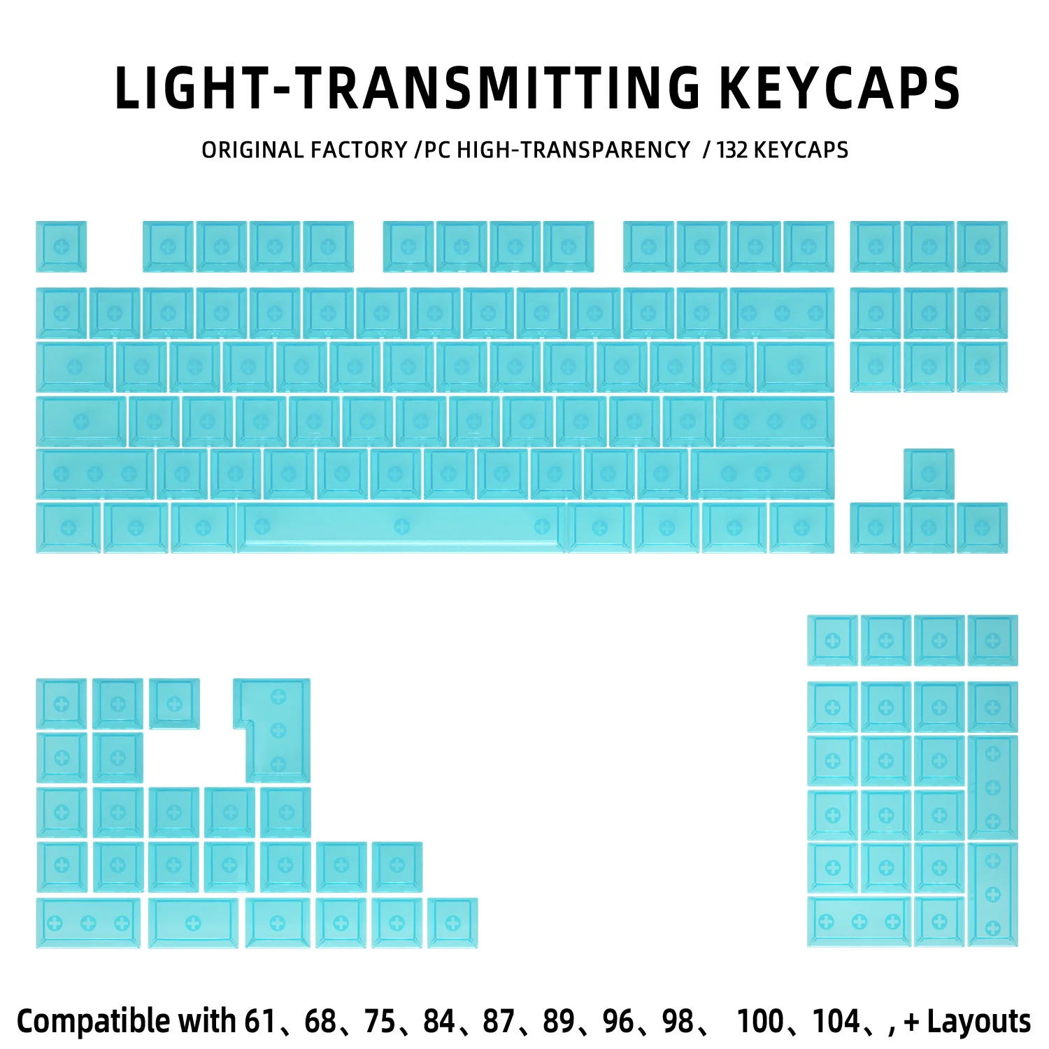 Vibrant Multicolor Cherry Profile Transparent Keycaps Set