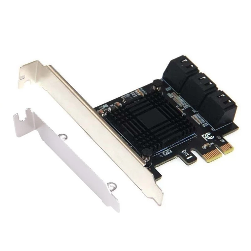 SATA PCIE 1X Adapter 6 Port X4 X8 X16 to 3.0 6Gbps Interface Rate Riser Expansion Card for Desktop PC Computer |