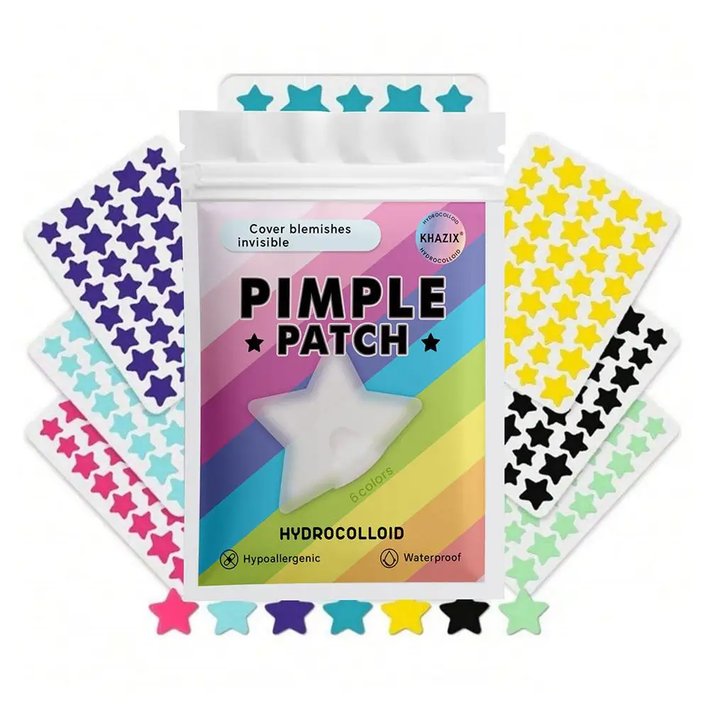 280 pezzi PE cerotti per brufoli colorato a forma di stella adesivo per copertura brufolo delicato adesivi invisibili per la rimozione dell'acne cura della pelle del viso