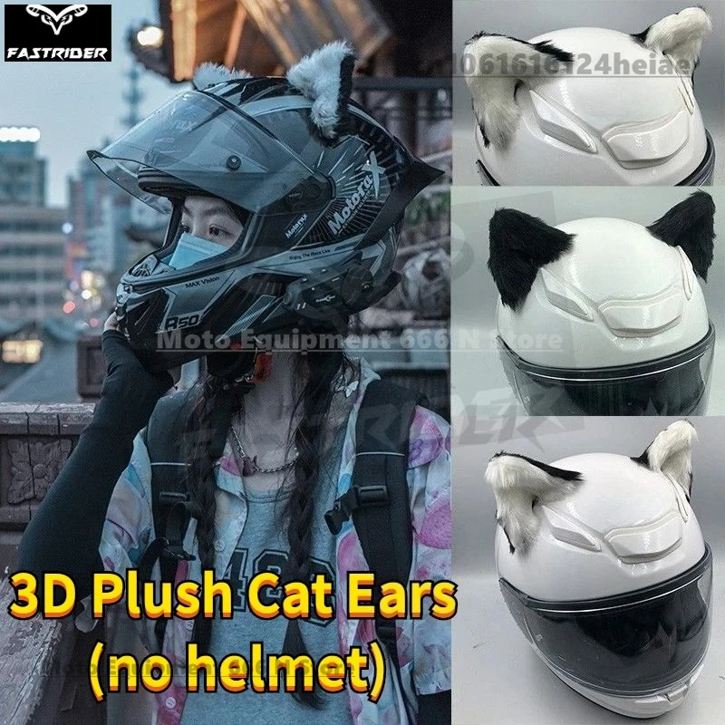 YKAFADE Helm Ohren 2 Stück - Plüsch Katzenohren Deko Für Motorrad & Fahrradhelm